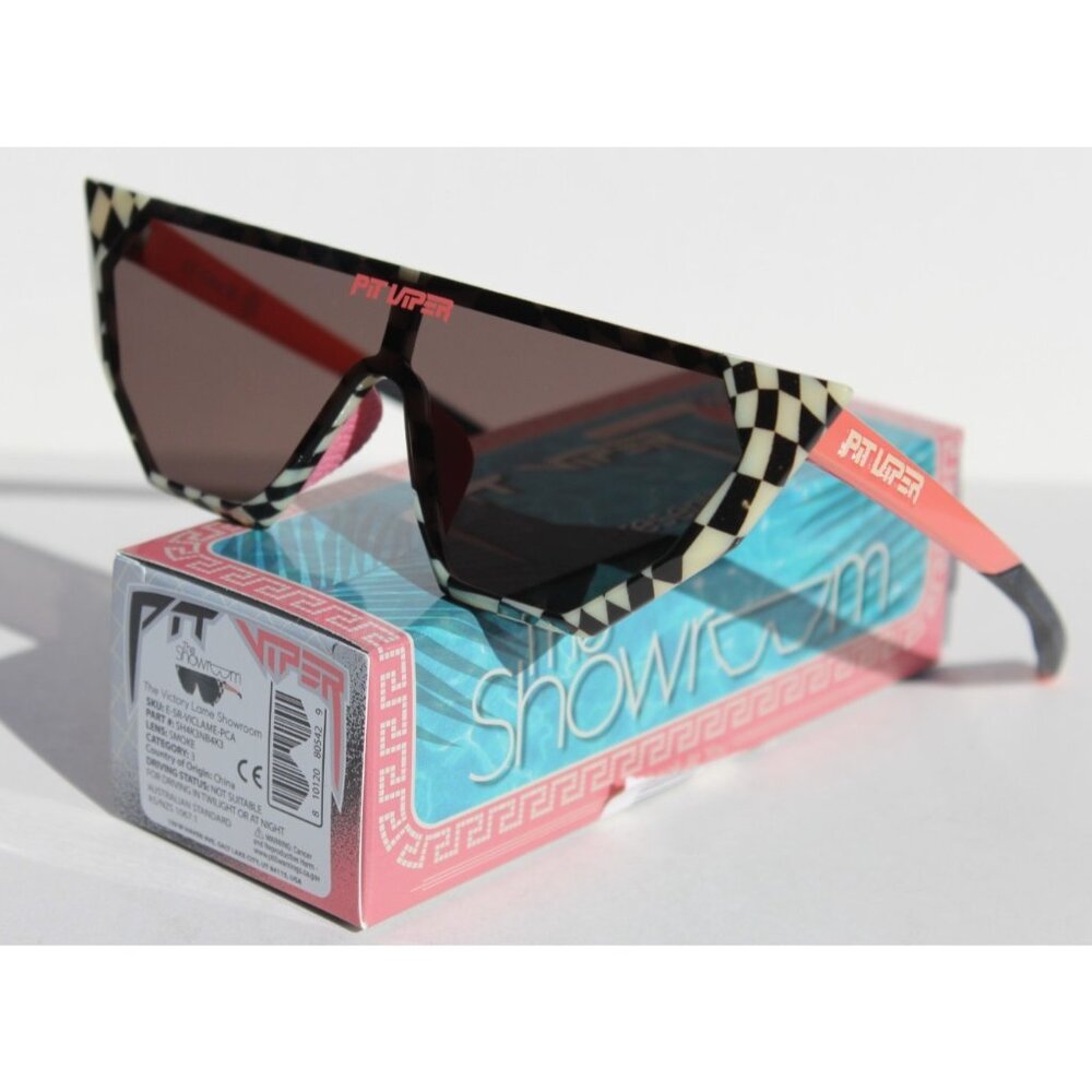 PIT VIPER The Victory Lame Showroom Sunglasses Checkered/Smoke NEW
